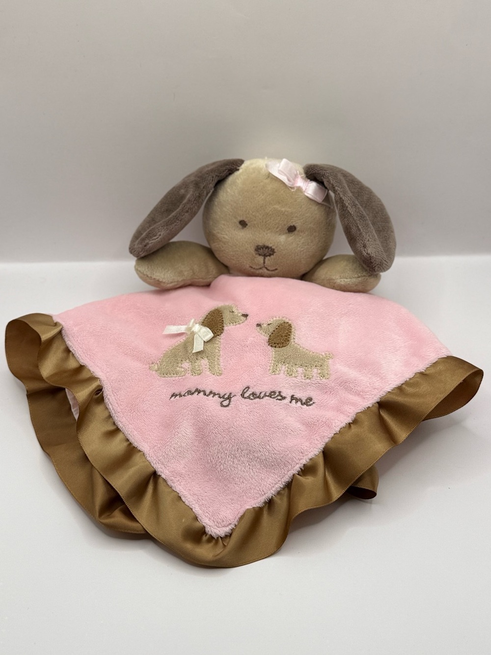Carters Mommy Loves Me Dog Lovey Security Blanket Plush Stuffed Animal